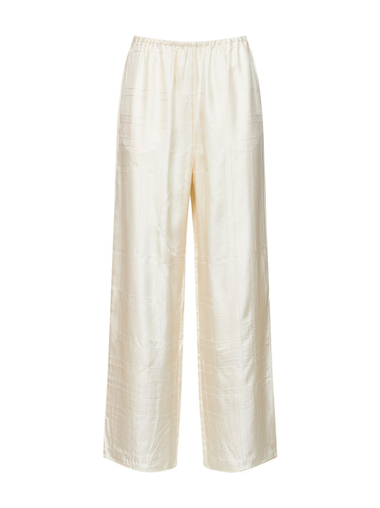 Cream monogram silk pj trousers