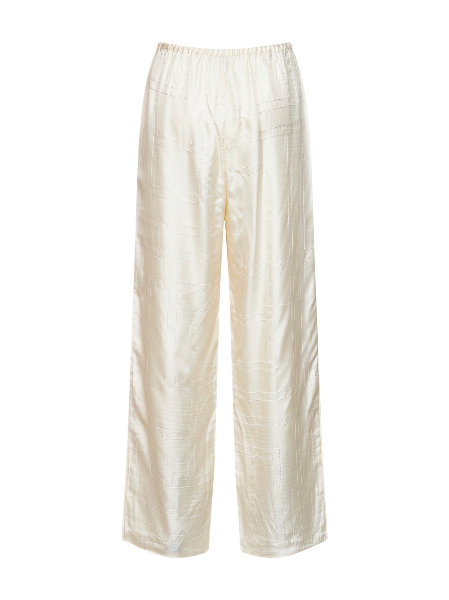 Cream monogram silk pj trousers