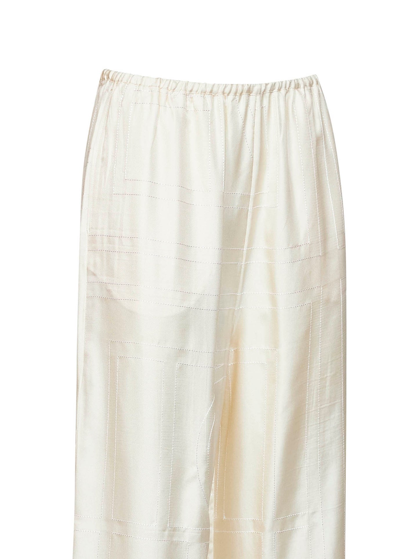 Cream monogram silk pj trousers
