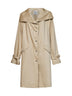 Beige cotton oversized trench coat
