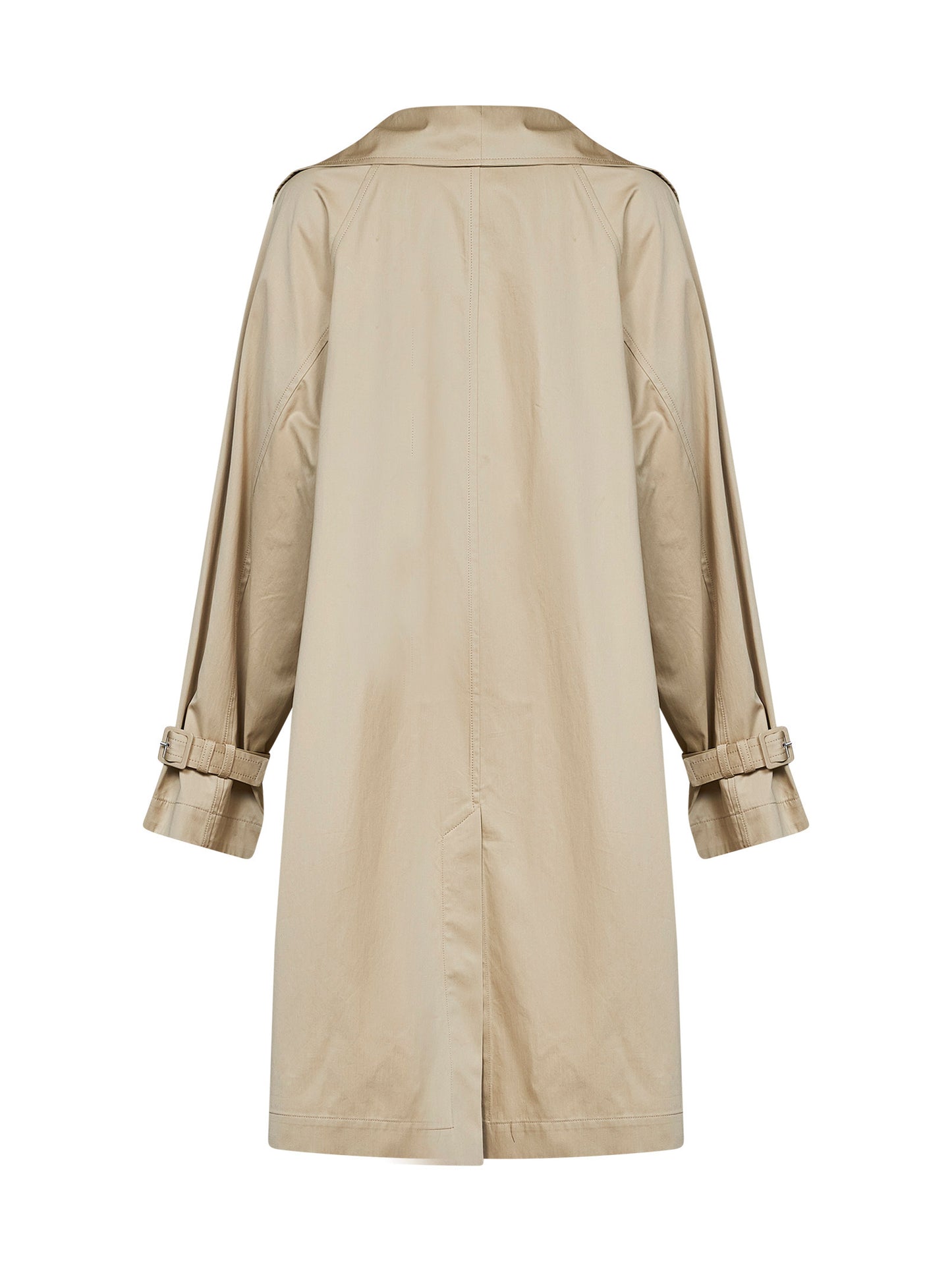 Beige cotton oversized trench coat