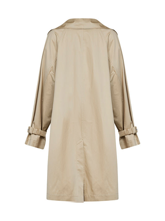 Trench oversize in cotone beige