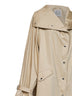 Beige cotton oversized trench coat