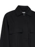 Black cotton blend drawstring utility jacket