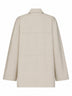 Oyster cotton blend drawstring utility jacket