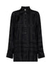Camicia classica in seta monogram nera<BR/>