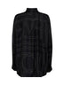Camicia classica in seta monogram nera<BR/>