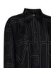 Camicia classica in seta monogram nera<BR/>