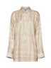 Camicia classica in seta monogram avorio