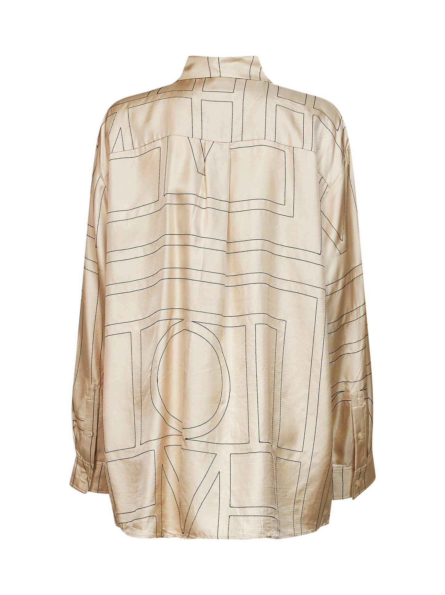 Camicia classica in seta monogram avorio