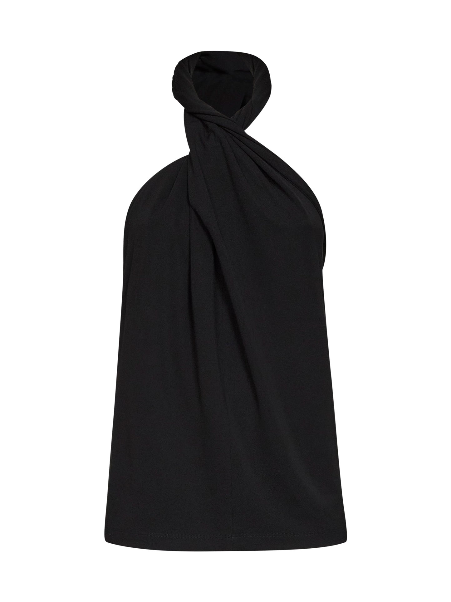 Black jersey Twisted halter top