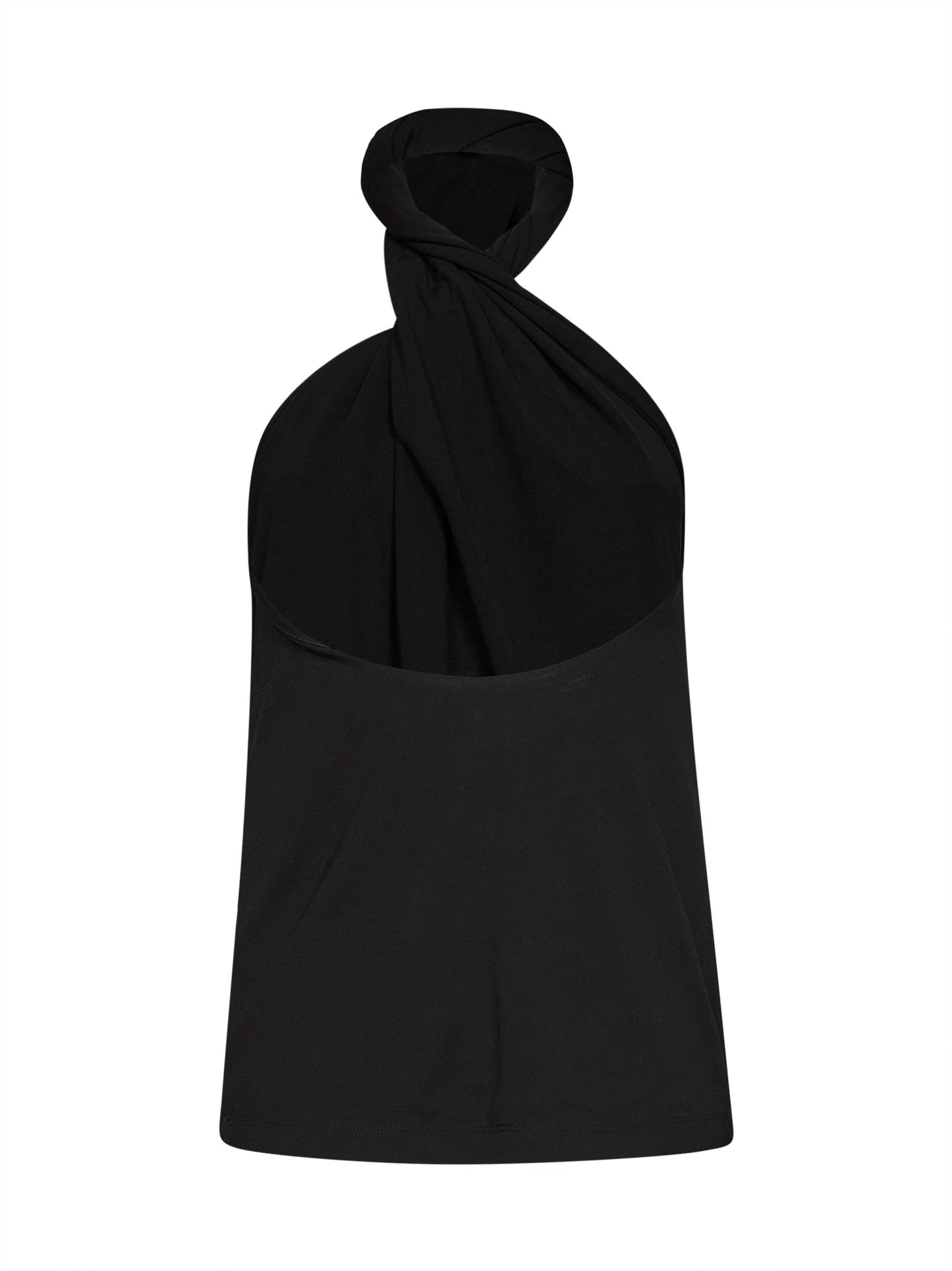 Black jersey Twisted halter top