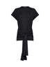 Top in jersey nero con vita annodata