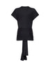 Top in jersey nero con vita annodata