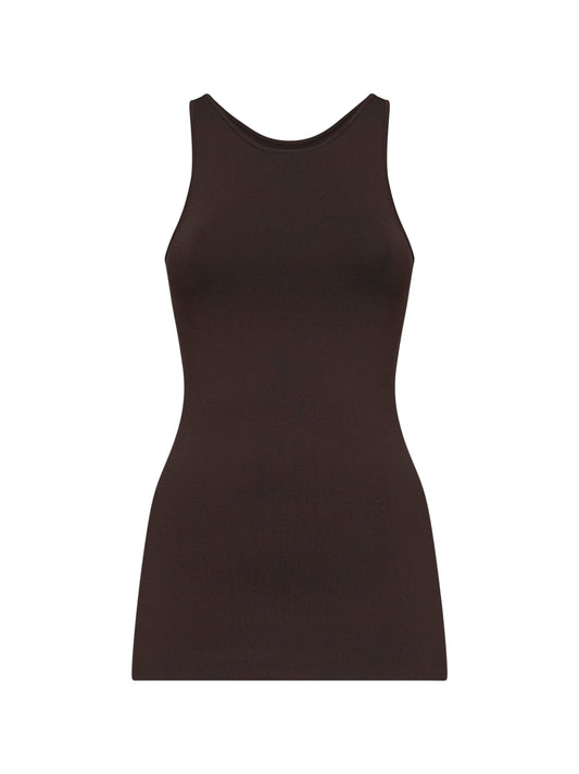 Walnut compact knit classic tank top