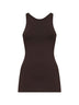 Canotta classica in maglia compatta noce