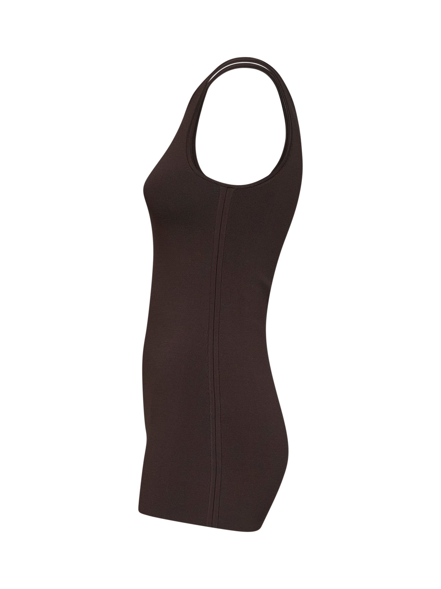 Canotta classica in maglia compatta noce