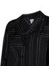 Camicia stile pigiama in seta monogram nera