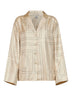Camicia stile pigiama in seta monogram avorio