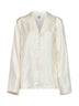 Cream monogram silk pj shirt