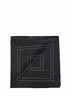 Black silk embroidered monogram scarf