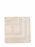 Ivory silk embroidered monogram scarf