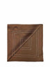 Mocha silk embroidered monogram scarf