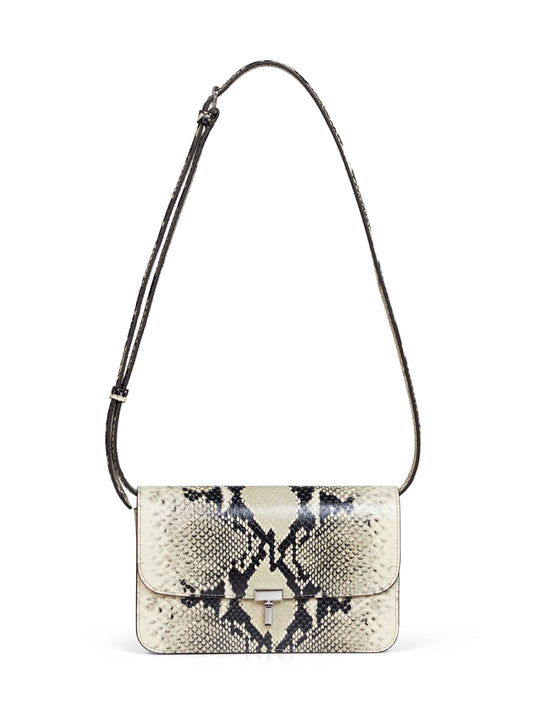 Black and ecru T-lock crossbody bag