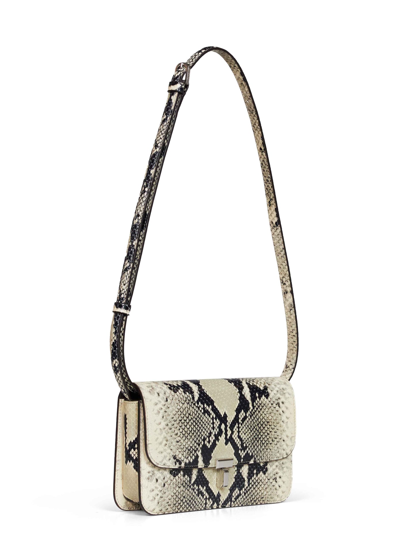 Borsa a tracolla T-lock nero ed ecrù