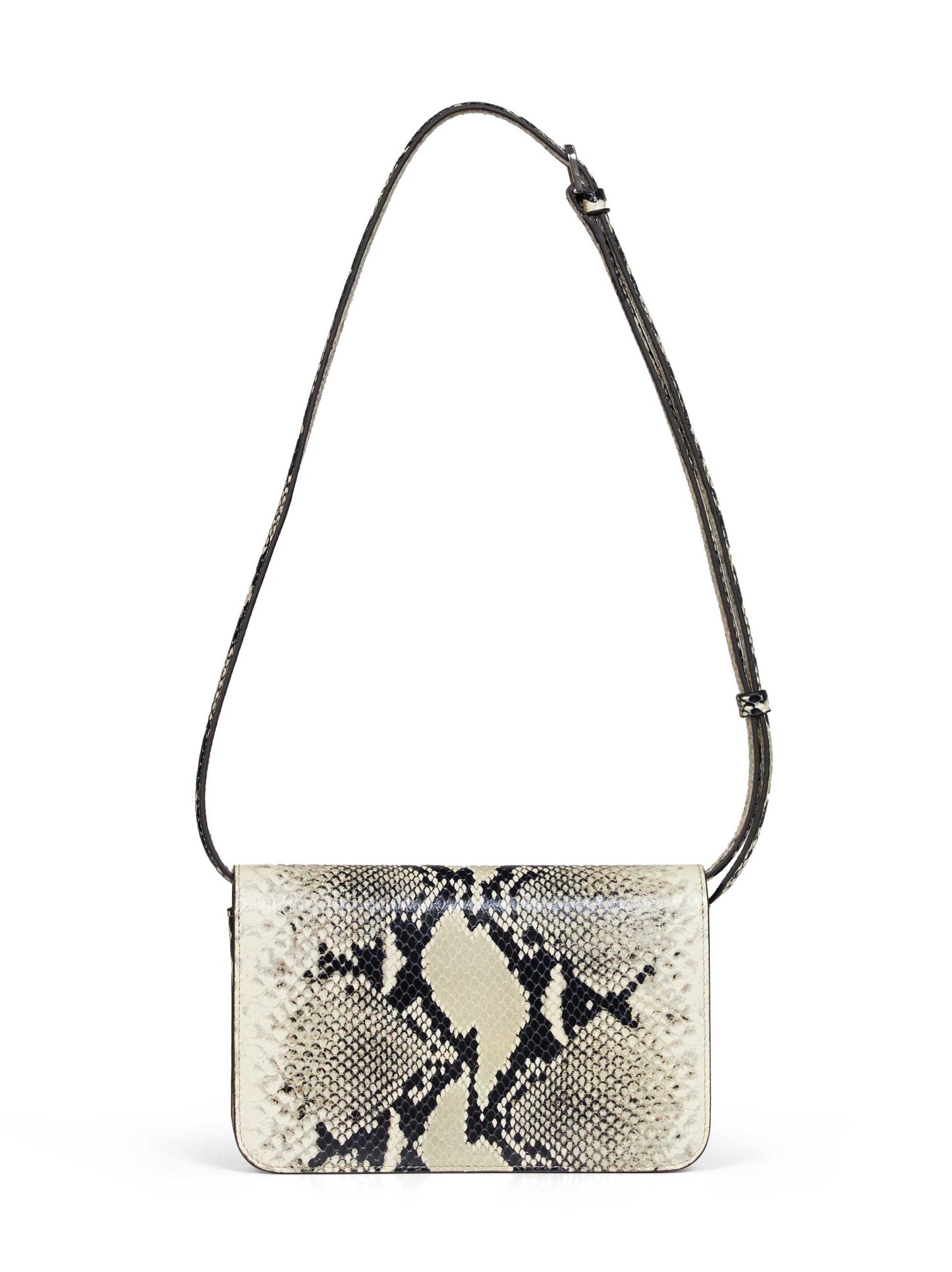 Borsa a tracolla T-lock nero ed ecrù