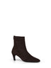 Brown soft suede mid-heel ankle boots