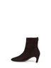 Brown soft suede mid-heel ankle boots