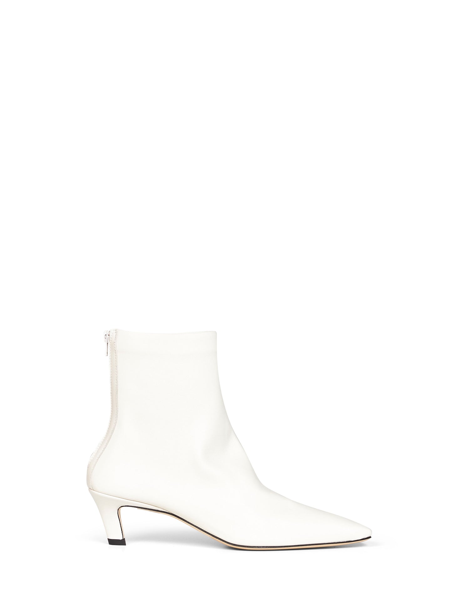 White kitten heel ankle boots<BR/>
