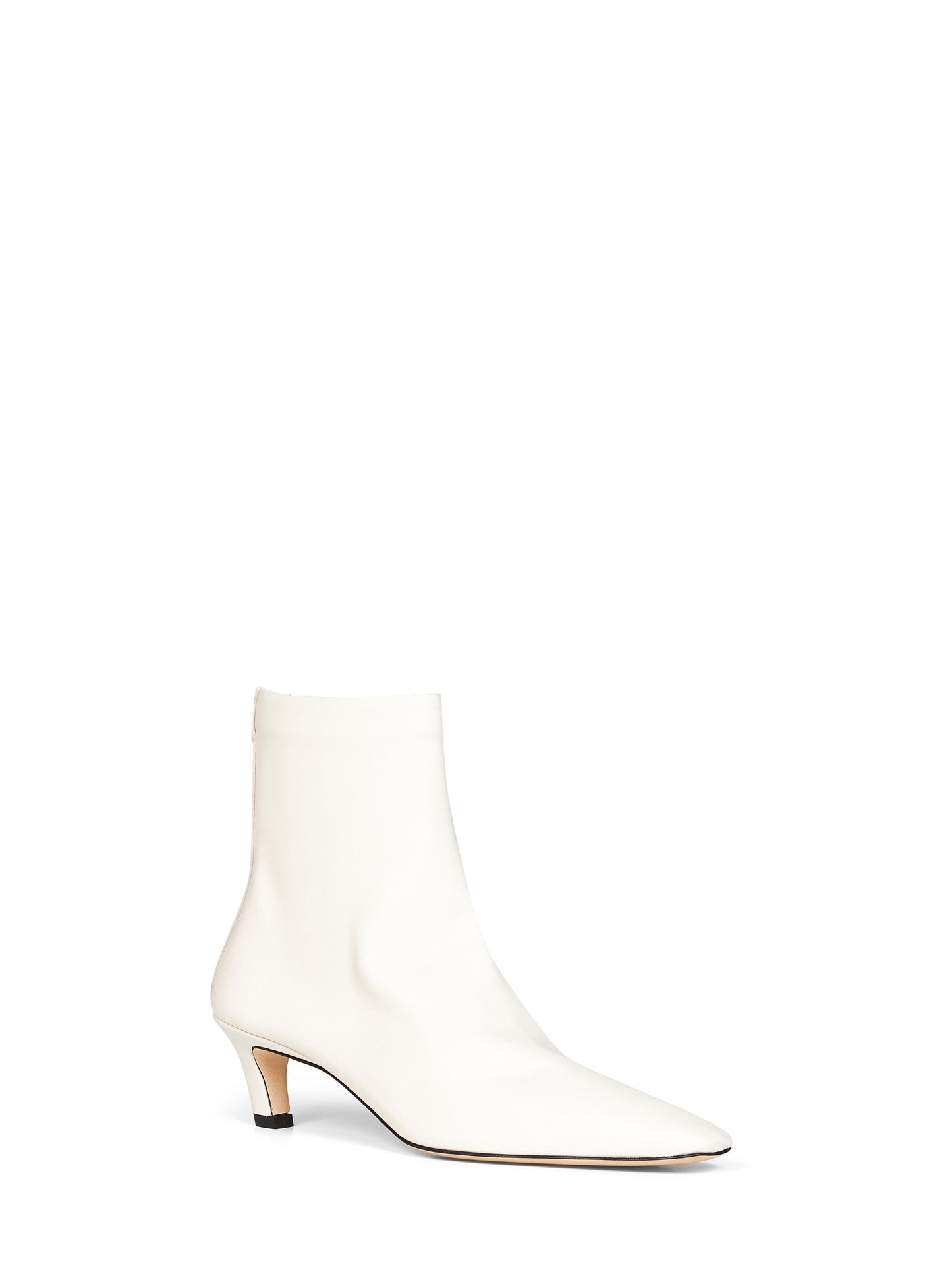 White kitten heel ankle boots<BR/>