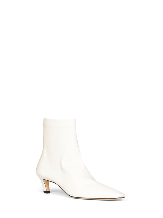 White kitten heel ankle boots<BR/>