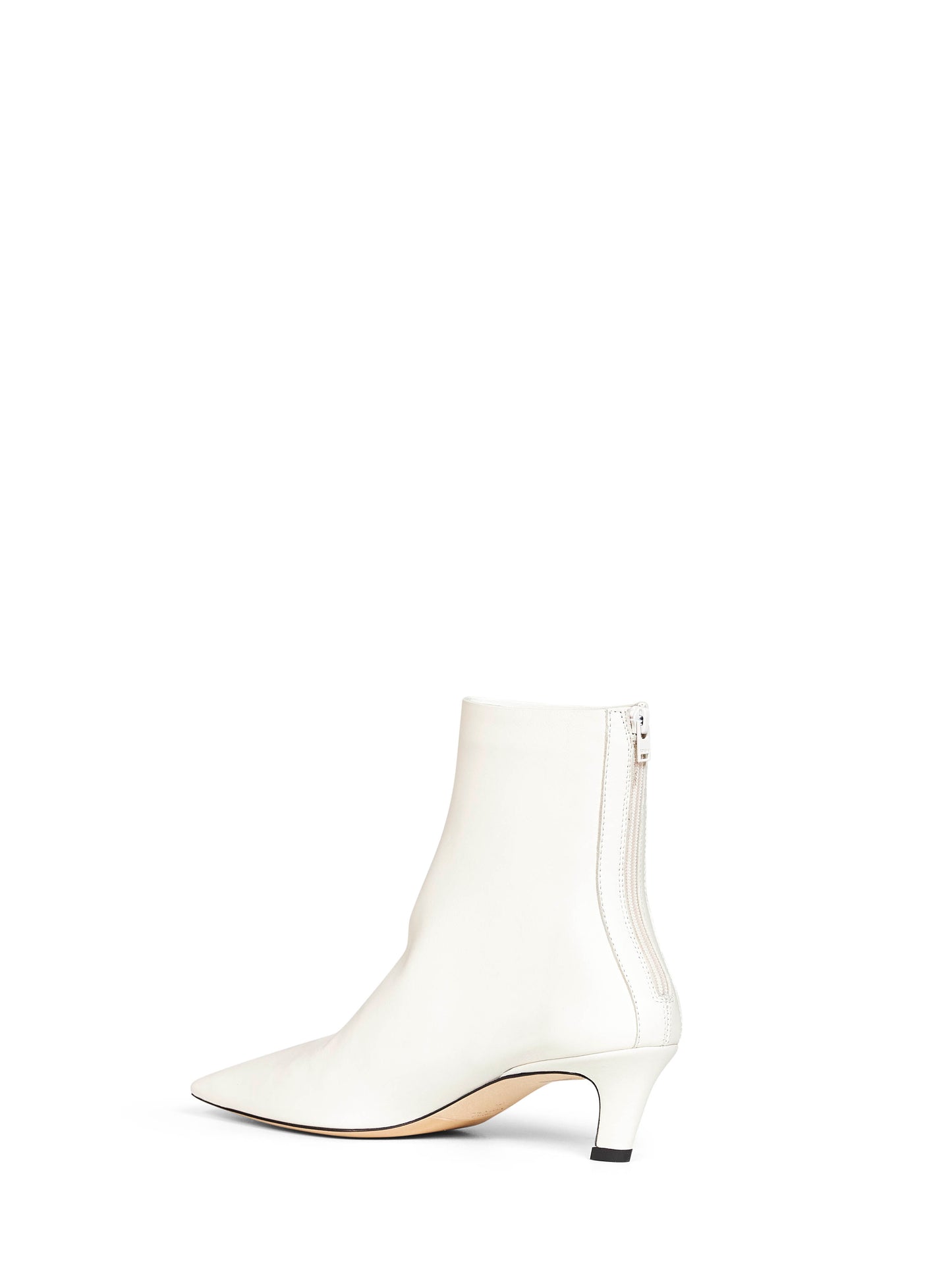White kitten heel ankle boots<BR/>