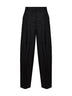 Black flannel high-waisted trousers