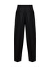 Black flannel high-waisted trousers