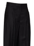 Black flannel high-waisted trousers