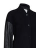 Giacca varsity in misto lana nera con maniche in pelle