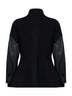 Giacca varsity in misto lana nera con maniche in pelle