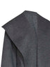 Pale grey melange double wool hooded coat