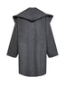 Pale grey melange double wool hooded coat
