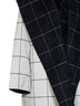 Cappotto con cappuccio in double a quadri bianco e nero