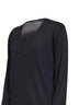 Charcoal melange lyocell and cashmere V-neck sweater