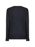 Charcoal melange lyocell and cashmere V-neck sweater
