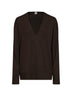 Fondante lyocell and cashmere V-neck sweater