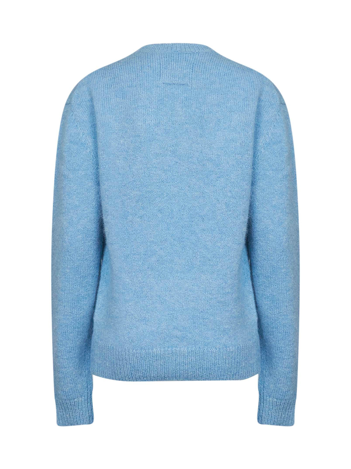 Maglia classica in misto alpaca e cotone blu pallido