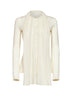 Ecru ribbed stretch jersey scarf cardigan
