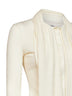 Ecru ribbed stretch jersey scarf cardigan